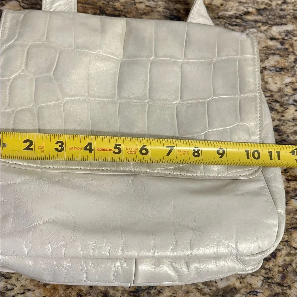 Vintage Samir Gold Leather Shoulder Bag Front Magnetic Flap Closure Made in USA